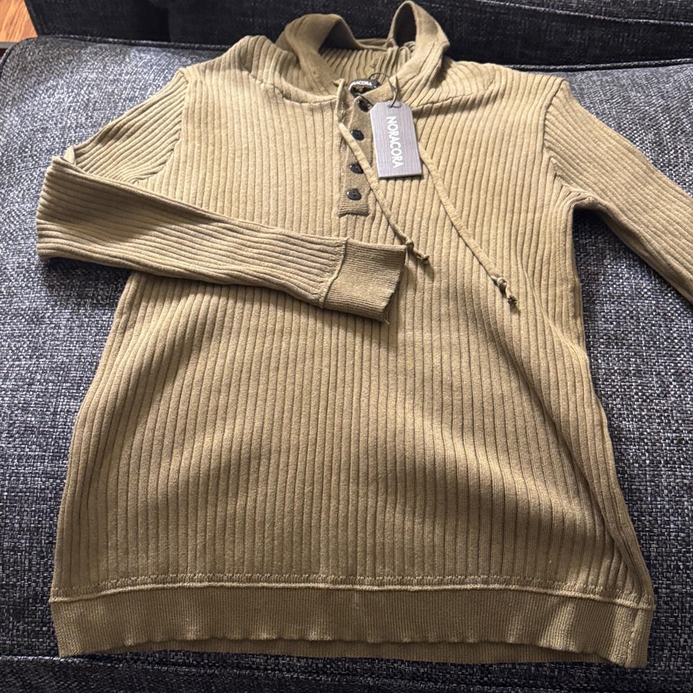 Olive Ribbed Women's Sweater - Picture 4 of 6